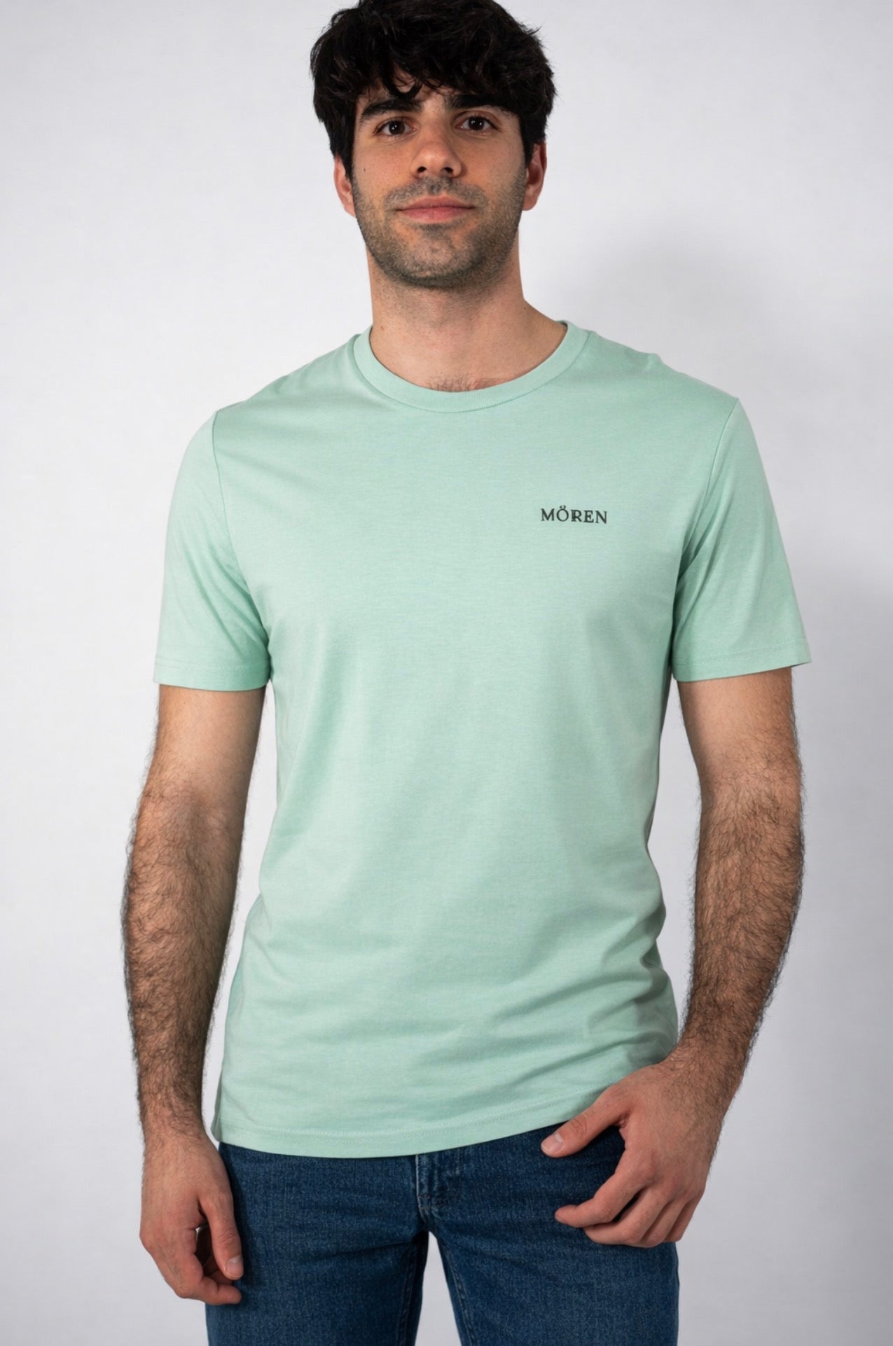 CAMISETA REGULAR BORDADO VERDE AGUA
