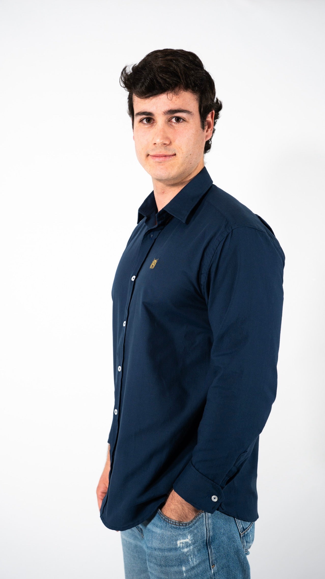 CAMISA OXFORD AZUL MARINO